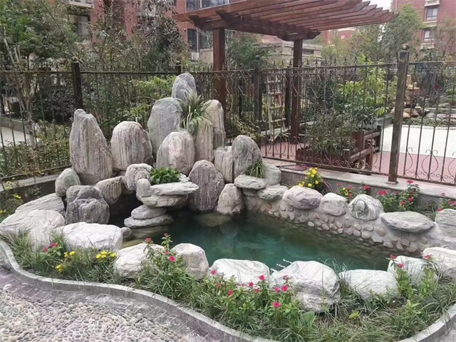 昌吉庭院假山鱼池制作视频